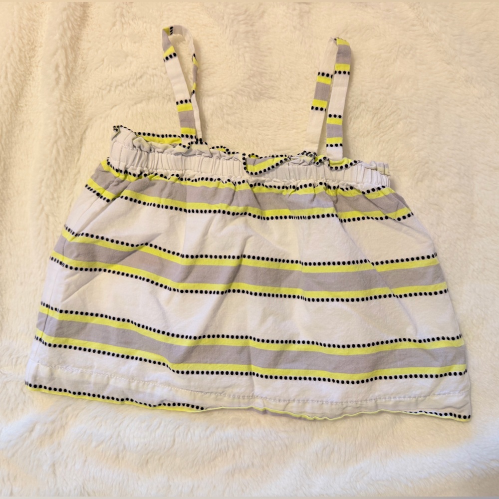 2017 Janie and Jack White Swing Top with Yellow Stripes - 18/24 Months
